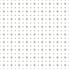 Neutral beige and white dots and crosses pattern