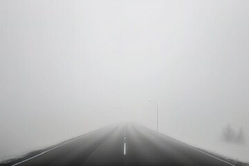 road at foggy night