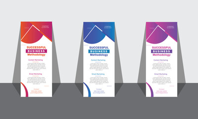 Corporate roll up banner design template.