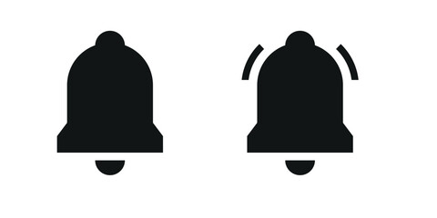 Vector notification bell alarm icons set. illustration of a silhouette of a person