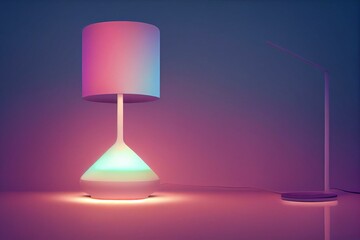Fototapeta na wymiar minimalistic led lamp with pastel colors generative ai