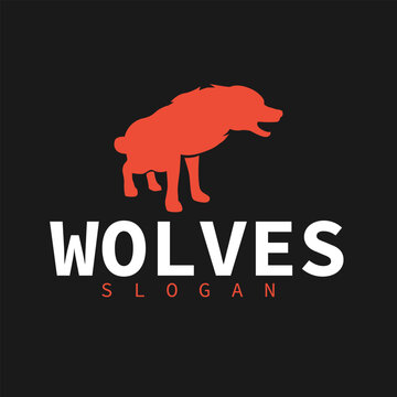 Wolf silhouette logo concept. Howling predator sign.  Vector illustration. Power, danger, wild animal 