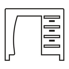 Chair, desk, drawer icon