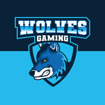wolves gaming esports logo , wolf mascot angry logo vector template