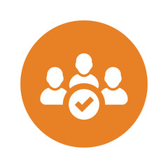 Capable, deserving, eligible icon. Orange color vector EPS.
