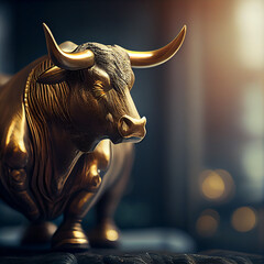 Stock market, gold bull market trading concept,generative ai - obrazy, fototapety, plakaty