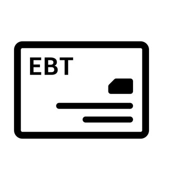 Card, digital, ebt icon. Black vector graphics.