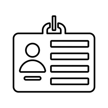 recommend clip art: Card, id, identification outline icon. Line art vector.