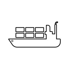Cargo, commodities, ship outline icon. Line art vector.