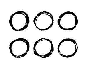 Hand drawn round frames set.