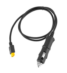 cable and cigarette lighter plug, isolated on white background