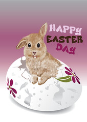 easter bunny with easter eggs