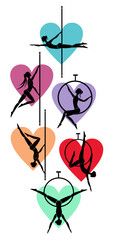 Aerial dance, pole dance,  aerial hoop
