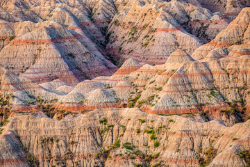 Abstract of reddish hills in the Badlands for background