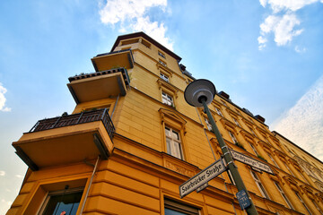 Low angle view of apartment building