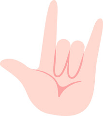 Hand Symbol I love you Icon Elements Flat Style