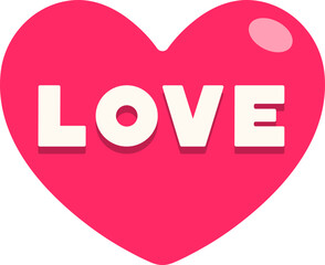 Love inside heart Icon Elements Flat Style
