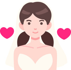 Woman inlove 02 Icon Elements Flat Style