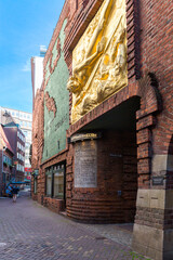 Marktplatz or market square in the historical centre of the medieval Hanseatic City of Bremen, Germany Jily 15, 2021