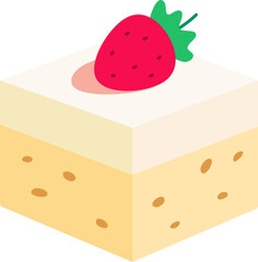 Tres Leches Cake Dessert Icon Element illustration Flat style
