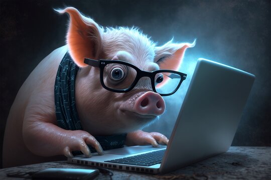 Pig found good deals while browsing the internet. Generative AI