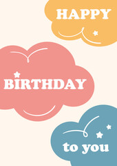 Happy Birthday lettering stock illustration. Happy birthday banner.