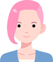 Avatar User Woman girl person people Pink Punk hair Flat Style
