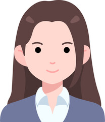 Business woman girl avatar User person people Straight hair Flat Style