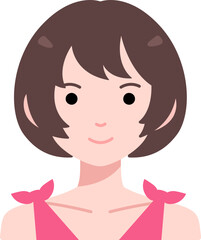 Cute Woman girl avatar User person people short hair Flat Style