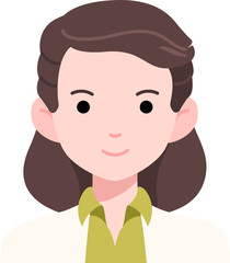 Gentlewoman Business woman avatar User person retro hair Flat Style