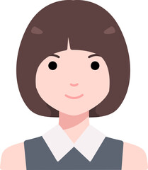 Woman girl avatar User person people bob short hair Flat Style