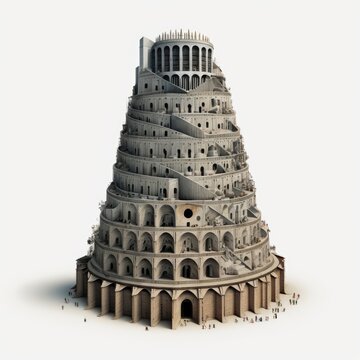 The Tower of Babel narrative in Genesis 11:1&ndash;9 is an origin myth and parable meant to explain why the world's peoples speak different languages, AI generated