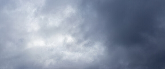 The sky is covered with dark storm clouds