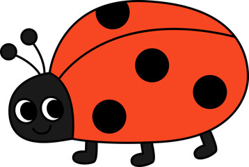 Obraz premium Retro 70s groovy smiling ladybug. Cartoon hippie isolated vector illustration