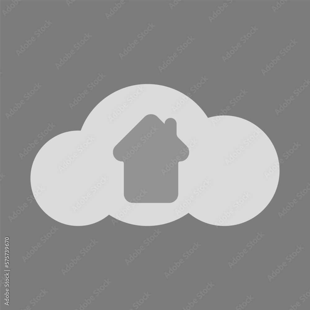 Poster house in the cloud vector. cloud data storage vector. cloud home vector.