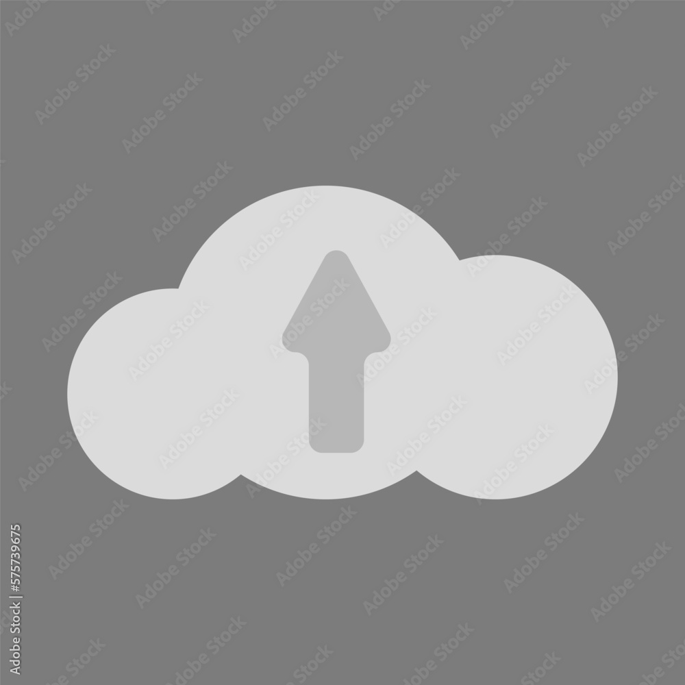 Poster arrow in cloud pointing up vector. cloud storage of files and documents vector in the cloud. cloud a