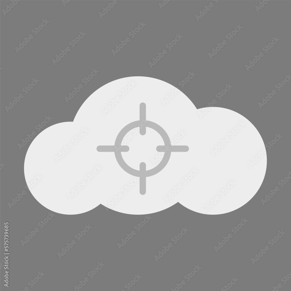 Poster sight in the cloud vector. target icon on cloud vector. aiming label in the cloud icon.
