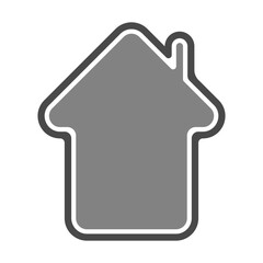 House vector icon. House vector. Gray contour and filling of the house. Vector illustration. Gray house vector.
