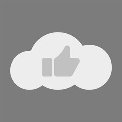 Finger up in the cloud vector. Cloud like icon vector. Finger pardon vector.