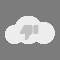 Finger down in the cloud vector. Dislike icon in cloud vector. Finger execution vector.