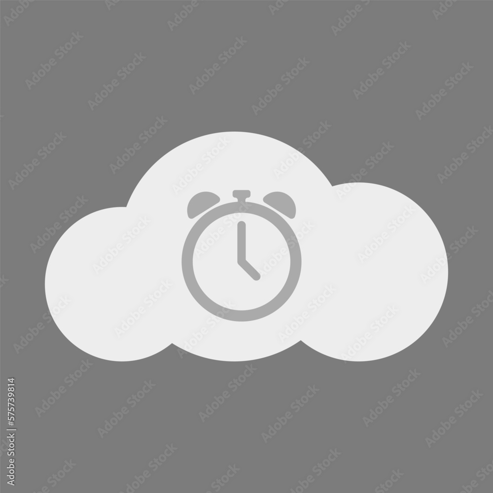 Poster alarm clock in the cloud vector icon. cloud and alarm clock vector. cloud time vector. vector illust