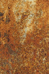 Corrosion and oxidized plate. Worn metal iron background.