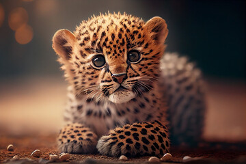 cute adorable leopard style baby.generative ai