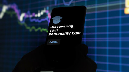 Discovering your personality type program. A student enrolls in courses to study, to learn a new skill and pass certification. Text in English