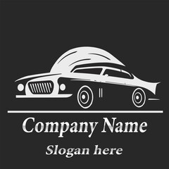 Obraz premium A minimalist car logo for companies specializing in (Automobile industry,Car service,Car dealerships and Car repair shops,Car rent,Automobile spare parts)