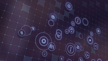 3D rendering the concept of cloud technologies and server data processing