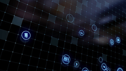3D rendering the concept of cloud technologies and server data processing