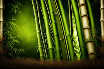 bamboo leaf and nature background - generative ai