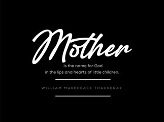 Typography vector poster about mother.