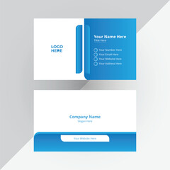 Corporate modern company business card with corporate blue and white color